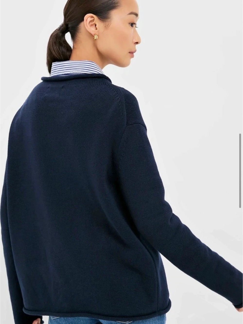 Tuckernuck Navy Cotton Rollneck Americana Sweater - Picture 2 of 5